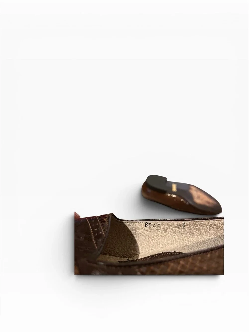 Ennegi Men's 8.5 Brown Genuine Lizard Leather Dress Loafers